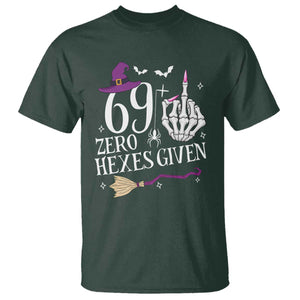 70th Birthday Halloween T Shirt 69 Plus Middle Finger Zero Hexes Given Gift For Women TS14 Dark Forest Green Print Your Wear