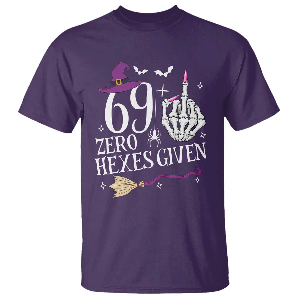 70th Birthday Halloween T Shirt 69 Plus Middle Finger Zero Hexes Given Gift For Women TS14 Purple Print Your Wear