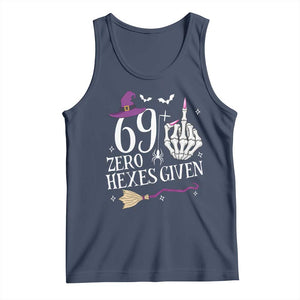 70th Birthday Halloween Tank Top 69 Plus Middle Finger Zero Hexes Given Gift For Women TS14 Navy Print Your Wear