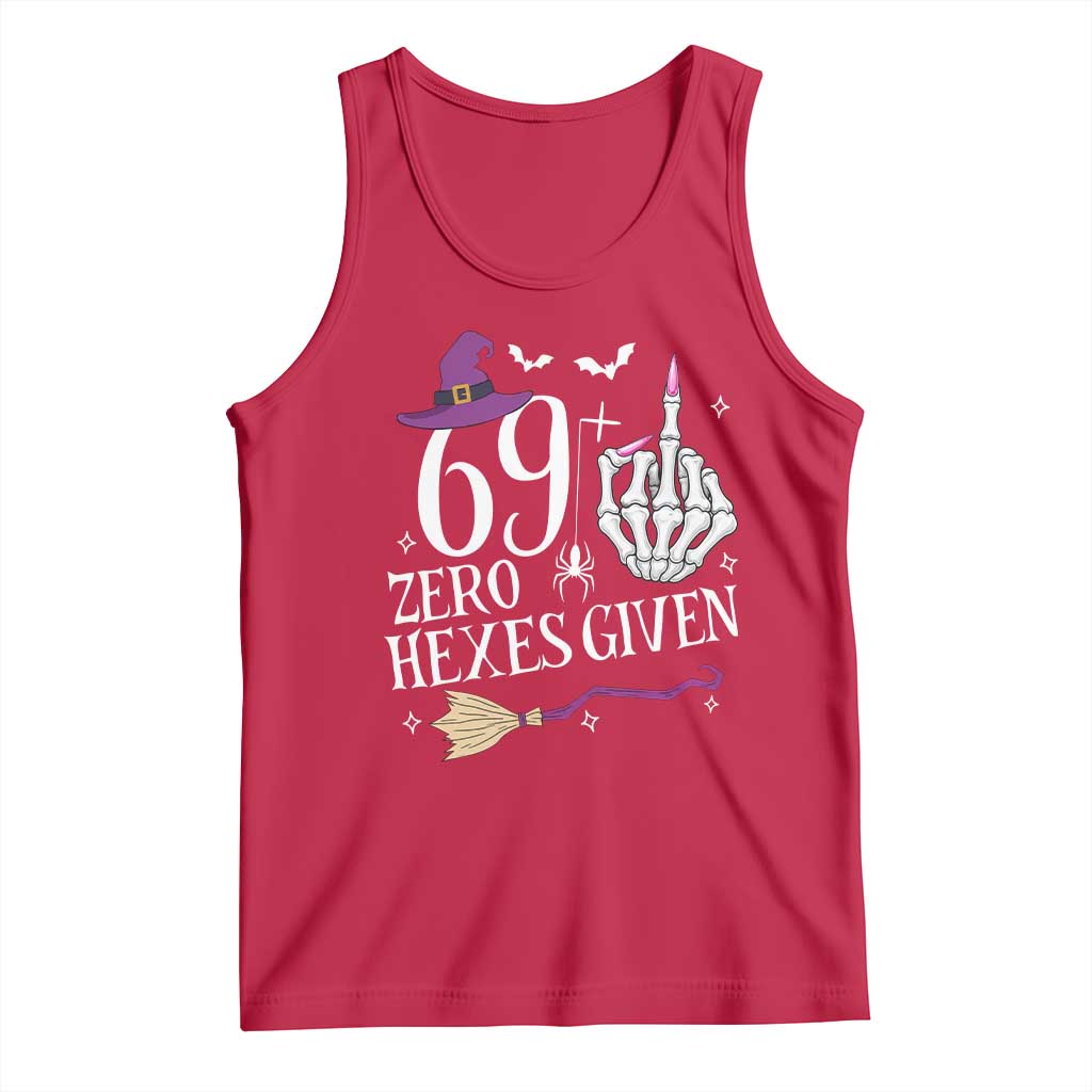 70th Birthday Halloween Tank Top 69 Plus Middle Finger Zero Hexes Given Gift For Women TS14 Red Print Your Wear