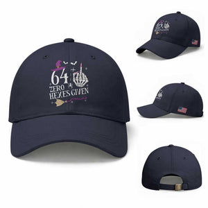 65th Birthday Halloween Baseball Cap 64 Plus Middle Finger Zero Hexes Given Gift For Women TS14 Baseball Cap Universal Fit Navy Print Your Wear