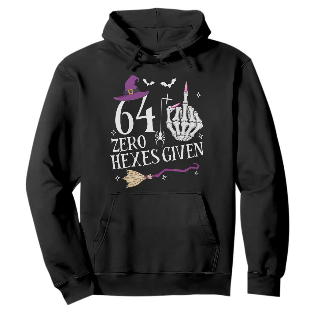 65th Birthday Halloween Hoodie 64 Plus Middle Finger Zero Hexes Given Gift For Women TS14 Black Print Your Wear