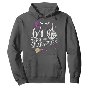 65th Birthday Halloween Hoodie 64 Plus Middle Finger Zero Hexes Given Gift For Women TS14 Dark Heather Print Your Wear
