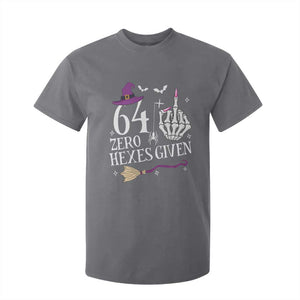 65th Birthday Halloween T Shirt For Kid 64 Plus Middle Finger Zero Hexes Given Gift For Women TS14 Charcoal Print Your Wear