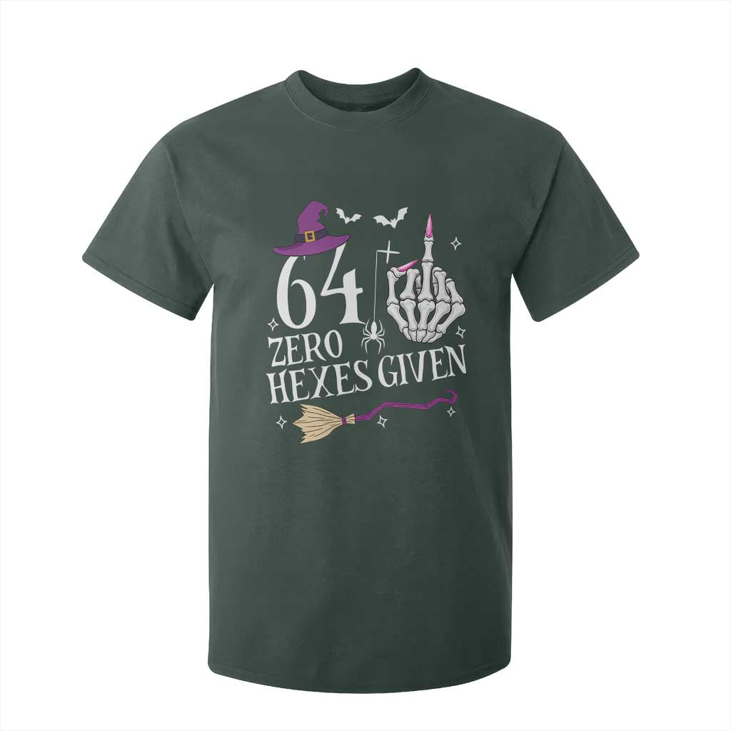 65th Birthday Halloween T Shirt For Kid 64 Plus Middle Finger Zero Hexes Given Gift For Women TS14 Dark Forest Green Print Your Wear