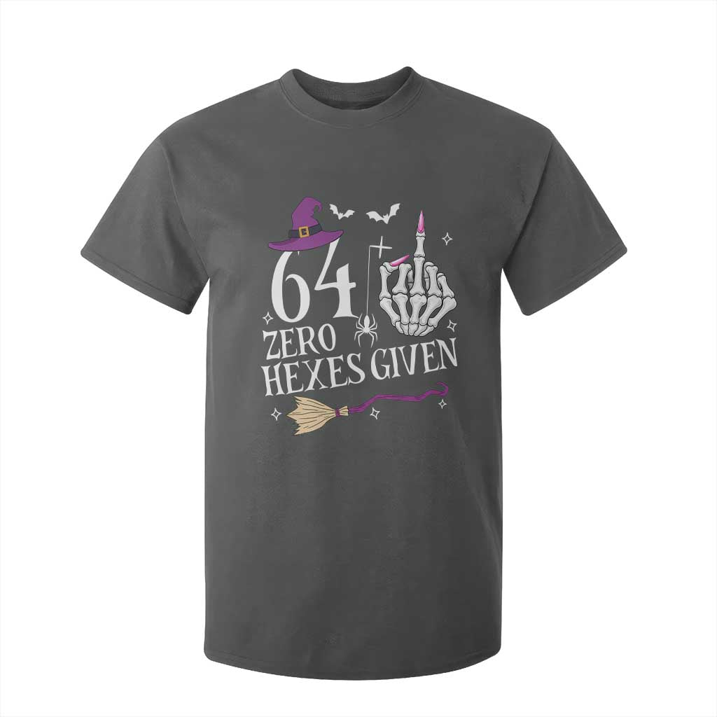65th Birthday Halloween T Shirt For Kid 64 Plus Middle Finger Zero Hexes Given Gift For Women TS14 Dark Heather Print Your Wear