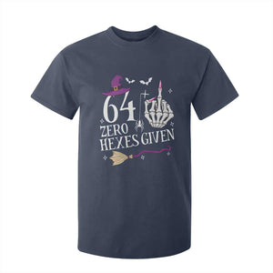 65th Birthday Halloween T Shirt For Kid 64 Plus Middle Finger Zero Hexes Given Gift For Women TS14 Navy Print Your Wear