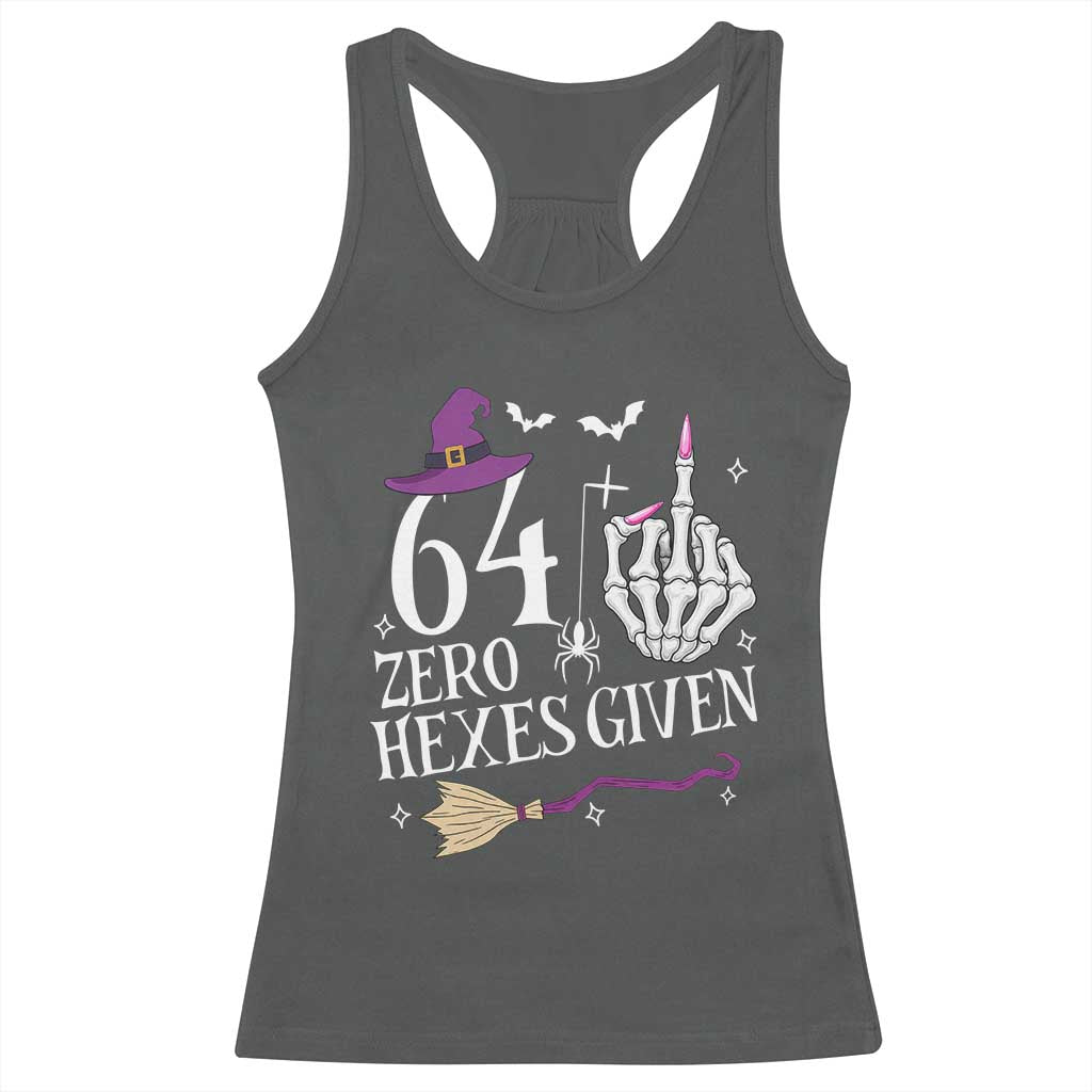 65th Birthday Halloween Racerback Tank Top 64 Plus Middle Finger Zero Hexes Given Gift For Women TS14 Dark Heather Print Your Wear