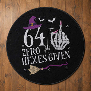 65th Birthday Halloween Round Rug 64 Plus Middle Finger Zero Hexes Given Gift For Women