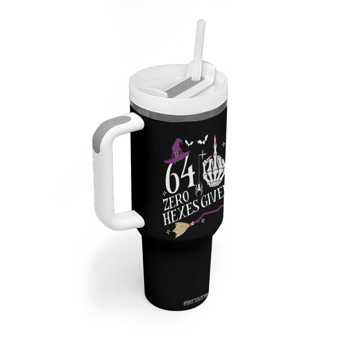 65th Birthday Halloween Tumbler With Handle 64 Plus Middle Finger Zero Hexes Given Gift For Women TS14 Print Your Wear