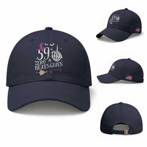 60th Birthday Halloween Baseball Cap 59 Plus Middle Finger Zero Hexes Given Gift For Women TS14 Baseball Cap Universal Fit Navy Print Your Wear