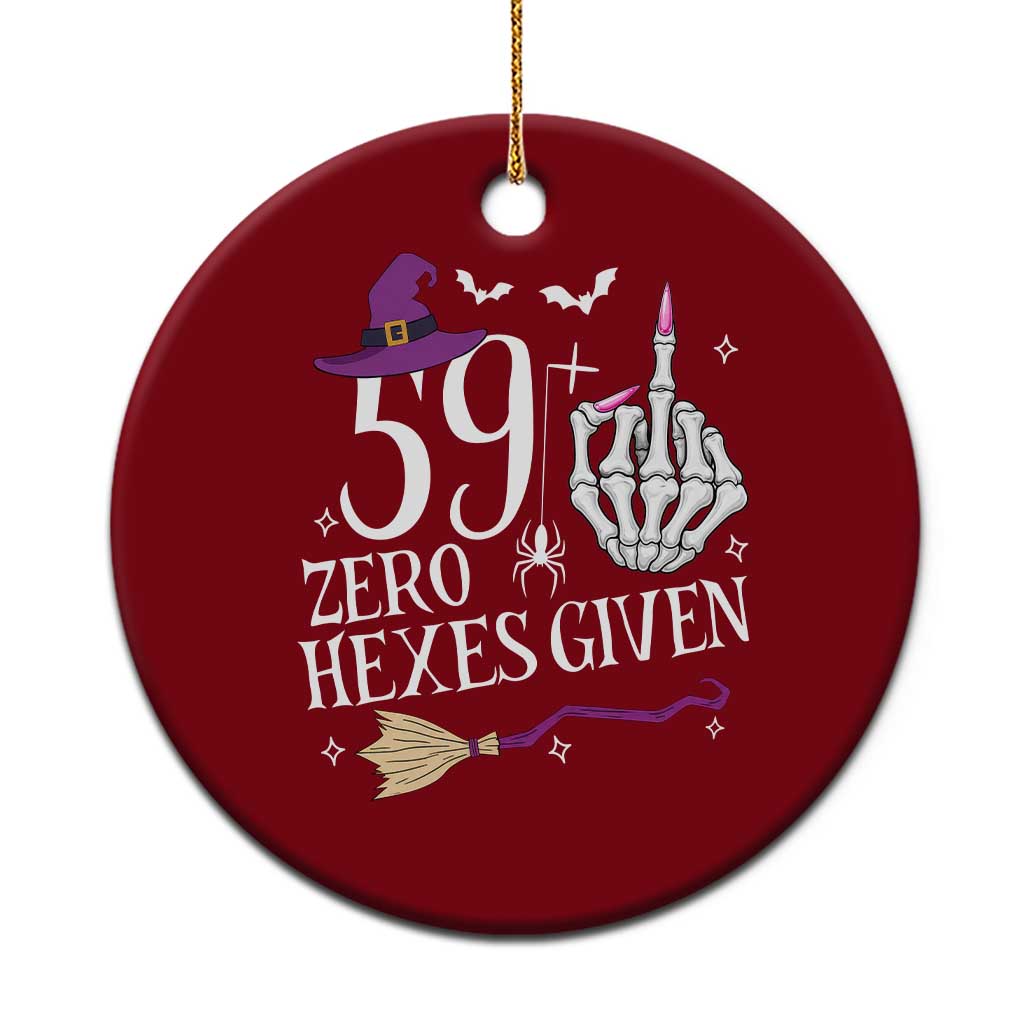60th Birthday Halloween Ceramic Ornament 59 Plus Middle Finger Zero Hexes Given Gift For Women TS14 1pc Red Print Your Wear