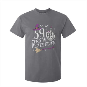 60th Birthday Halloween T Shirt For Kid 59 Plus Middle Finger Zero Hexes Given Gift For Women TS14 Charcoal Print Your Wear