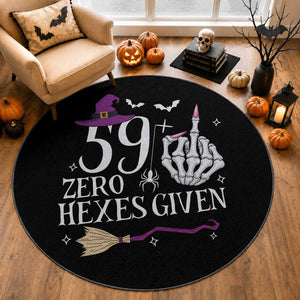 60th Birthday Halloween Round Rug 59 Plus Middle Finger Zero Hexes Given Gift For Women