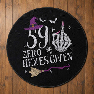 60th Birthday Halloween Round Rug 59 Plus Middle Finger Zero Hexes Given Gift For Women