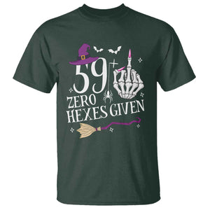 60th Birthday Halloween T Shirt 59 Plus Middle Finger Zero Hexes Given Gift For Women TS14 Dark Forest Green Print Your Wear