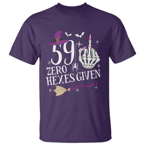 60th Birthday Halloween T Shirt 59 Plus Middle Finger Zero Hexes Given Gift For Women TS14 Purple Print Your Wear