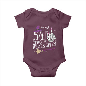 55th Birthday Halloween Baby Onesie 54 Plus Middle Finger Zero Hexes Given Gift For Women TS14 Maroon Print Your Wear