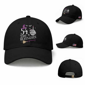 55th Birthday Halloween Baseball Cap 54 Plus Middle Finger Zero Hexes Given Gift For Women TS14 Baseball Cap Universal Fit Black Print Your Wear