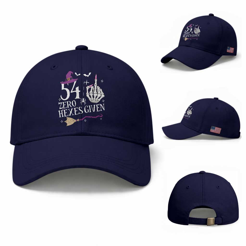 55th Birthday Halloween Baseball Cap 54 Plus Middle Finger Zero Hexes Given Gift For Women TS14 Baseball Cap Universal Fit Dark Blue Print Your Wear