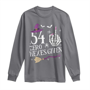 55th Birthday Halloween Long Sleeve Shirt 54 Plus Middle Finger Zero Hexes Given Gift For Women TS14 Charcoal Print Your Wear