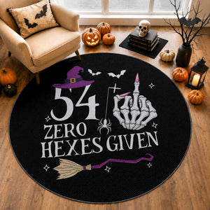 55th Birthday Halloween Round Rug 54 Plus Middle Finger Zero Hexes Given Gift For Women