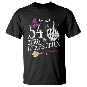 55th Birthday Halloween T Shirt 54 Plus Middle Finger Zero Hexes Given Gift For Women TS14 Black Print Your Wear