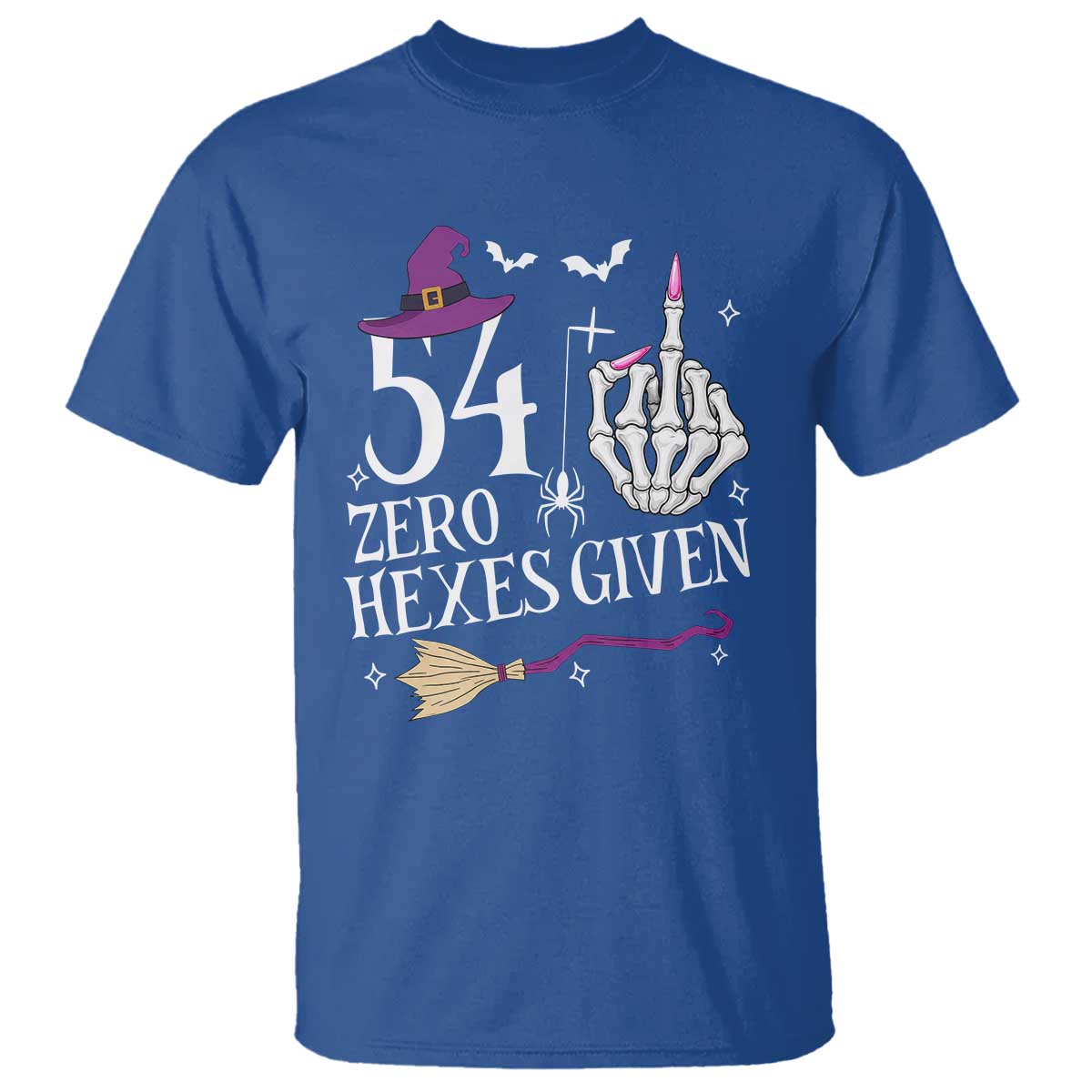55th Birthday Halloween T Shirt 54 Plus Middle Finger Zero Hexes Given Gift For Women TS14 Royal Blue Print Your Wear