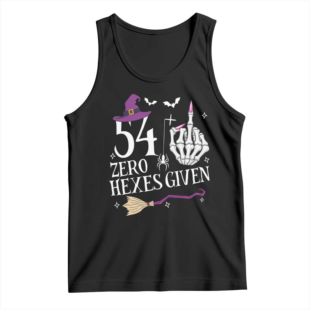 55th Birthday Halloween Tank Top 54 Plus Middle Finger Zero Hexes Given Gift For Women TS14 Black Print Your Wear