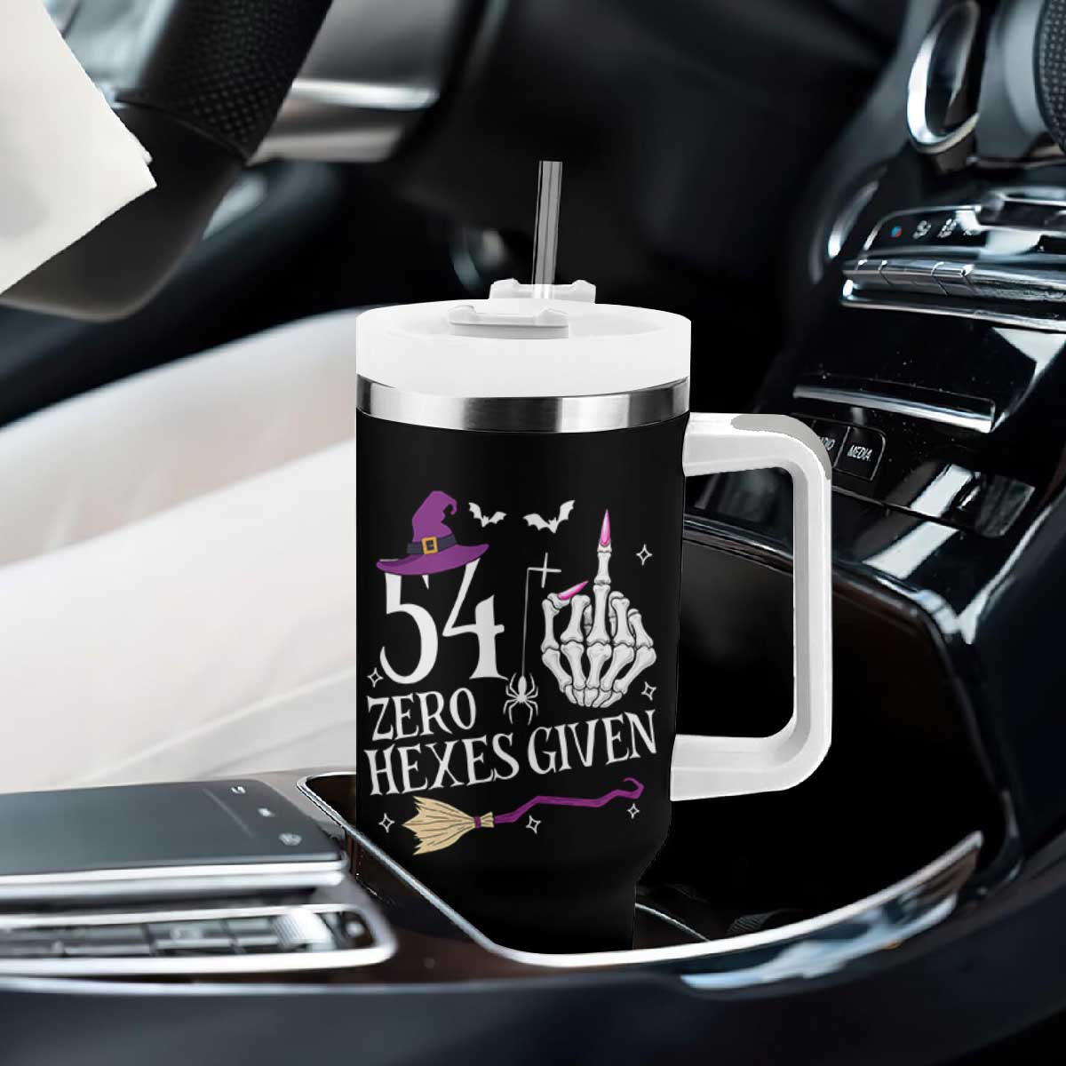 55th Birthday Halloween Tumbler With Handle 54 Plus Middle Finger Zero Hexes Given Gift For Women TS14 Print Your Wear