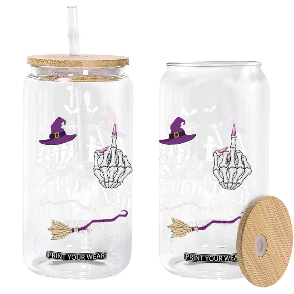 45th Birthday Halloween Glass Can 44 Plus Middle Finger Zero Hexes Given Gift For Women TS14 Print Your Wear
