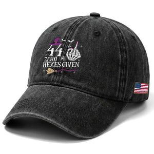 45th Birthday Halloween Washed Cotton Baseball Cap 44 Plus Middle Finger Zero Hexes Given Gift For Women TS14 Print Your Wear