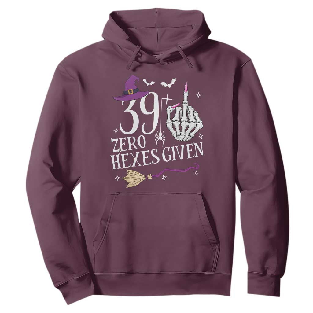 40th Birthday Halloween Hoodie 39 Plus Middle Finger Zero Hexes Given Gift For Women TS14 Maroon Print Your Wear