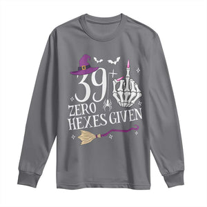 40th Birthday Halloween Long Sleeve Shirt 39 Plus Middle Finger Zero Hexes Given Gift For Women TS14 Charcoal Print Your Wear