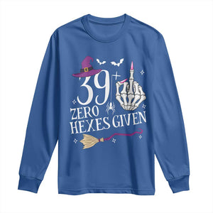 40th Birthday Halloween Long Sleeve Shirt 39 Plus Middle Finger Zero Hexes Given Gift For Women TS14 Royal Blue Print Your Wear