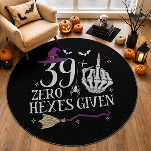 40th Birthday Halloween Round Rug 39 Plus Middle Finger Zero Hexes Given Gift For Women