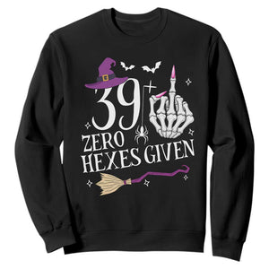 40th Birthday Halloween Sweatshirt 39 Plus Middle Finger Zero Hexes Given Gift For Women TS14 Black Print Your Wear