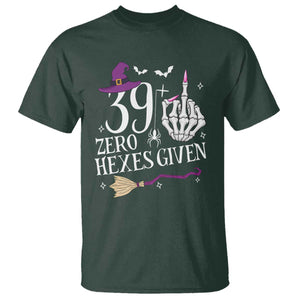 40th Birthday Halloween T Shirt 39 Plus Middle Finger Zero Hexes Given Gift For Women TS14 Dark Forest Green Print Your Wear