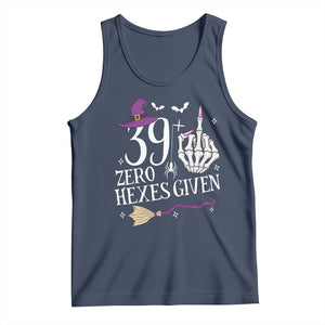 40th Birthday Halloween Tank Top 39 Plus Middle Finger Zero Hexes Given Gift For Women TS14 Navy Print Your Wear