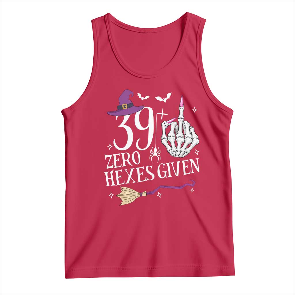 40th Birthday Halloween Tank Top 39 Plus Middle Finger Zero Hexes Given Gift For Women TS14 Red Print Your Wear
