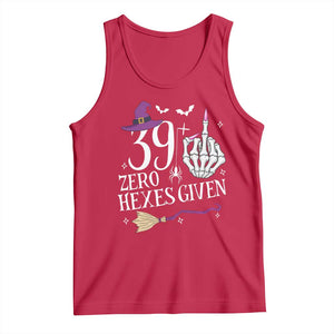 40th Birthday Halloween Tank Top 39 Plus Middle Finger Zero Hexes Given Gift For Women TS14 Red Print Your Wear