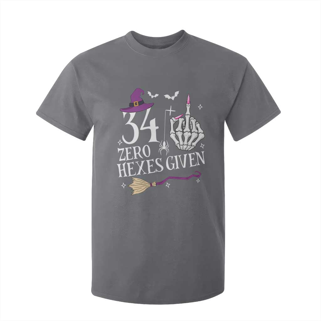 35th Birthday Halloween T Shirt For Kid 34 Plus Middle Finger Zero Hexes Given Gift For Women TS14 Charcoal Print Your Wear