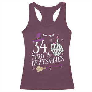 35th Birthday Halloween Racerback Tank Top 34 Plus Middle Finger Zero Hexes Given Gift For Women TS14 Maroon Print Your Wear