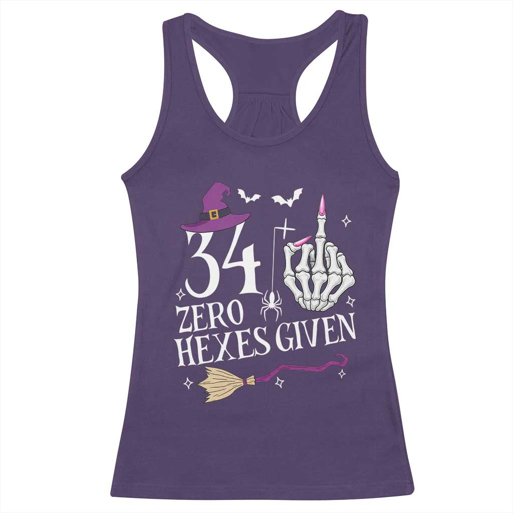 35th Birthday Halloween Racerback Tank Top 34 Plus Middle Finger Zero Hexes Given Gift For Women TS14 Purple Print Your Wear