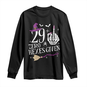 30th Birthday Halloween Long Sleeve Shirt 29 Plus Middle Finger Zero Hexes Given Gift For Women TS14 Black Print Your Wear