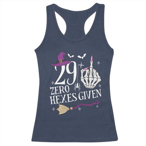 30th Birthday Halloween Racerback Tank Top 29 Plus Middle Finger Zero Hexes Given Gift For Women TS14 Navy Print Your Wear