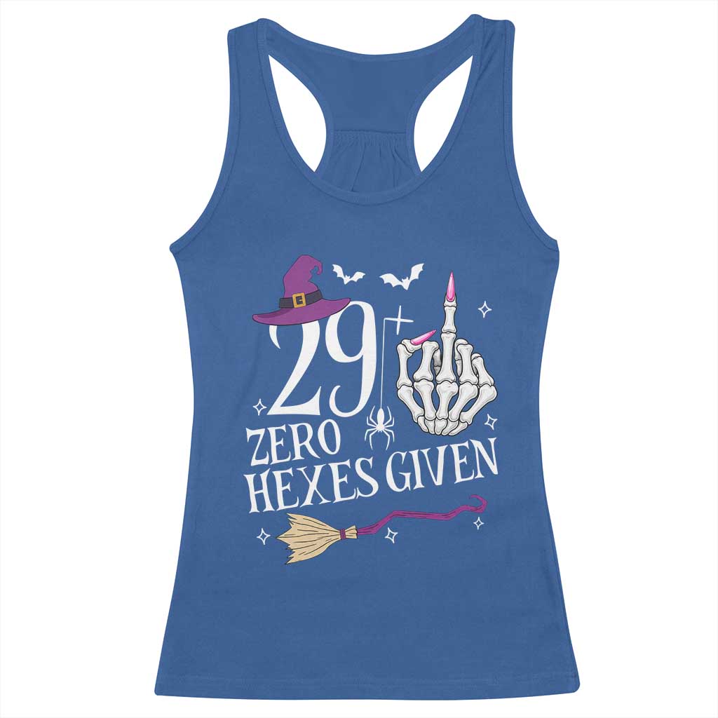 30th Birthday Halloween Racerback Tank Top 29 Plus Middle Finger Zero Hexes Given Gift For Women TS14 Royal Blue Print Your Wear