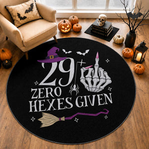 30th Birthday Halloween Round Rug 29 Plus Middle Finger Zero Hexes Given Gift For Women