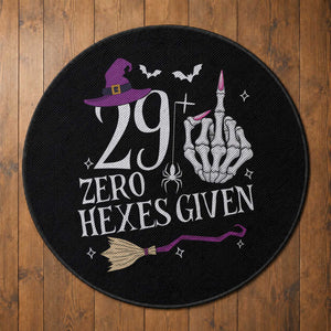 30th Birthday Halloween Round Rug 29 Plus Middle Finger Zero Hexes Given Gift For Women