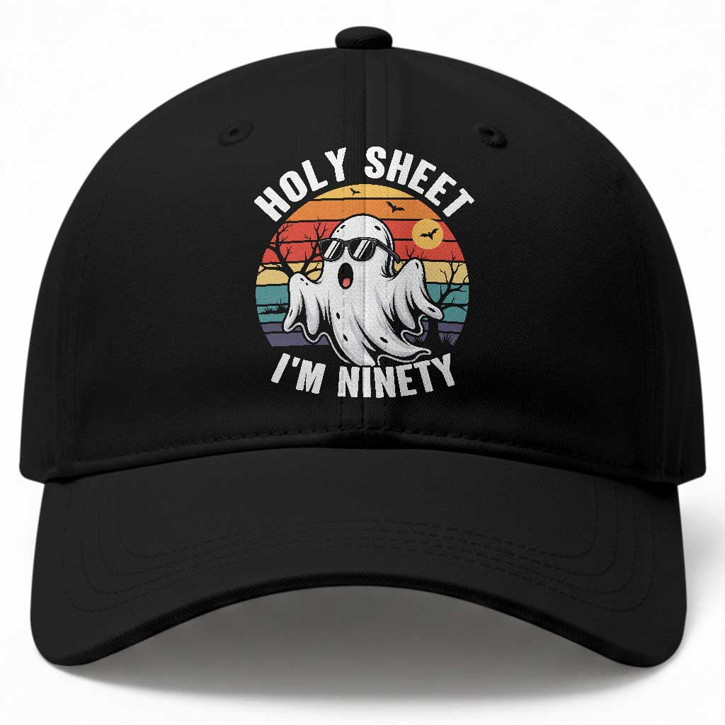 90th Birthday Halloween Ghost Baseball Cap Holy Sheet I'm Ninety TS14 Print Your Wear